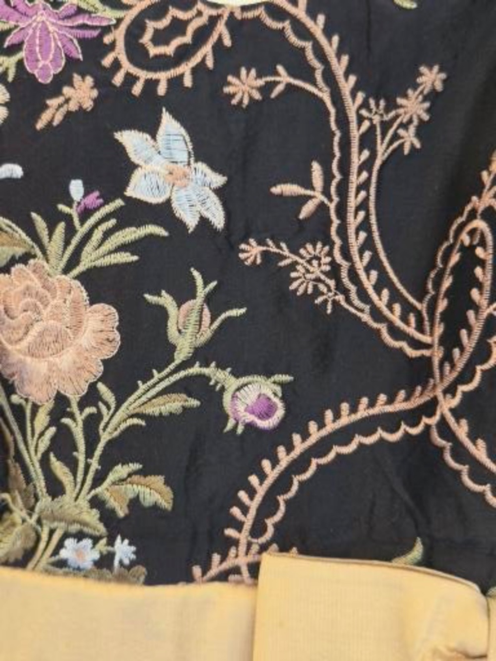 Vintage Rodel Meier gown/dress raw silk embroidery wedding guest maxi prom grad - Picture 4 of 11